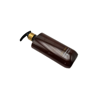 Flacon pompe en plastique PET brillant brun de 500 ml de qualité supérieure pour gel douche, shampoing, après-shampoing, lotion et cosmétiques