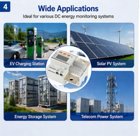 Medidor de Energía CC Acrel DJSF1352-D-600, Monofásico 0-600A, Modbus, Riel DIN, para Carga de Vehículos Eléctricos, Monitoreo Solar, Clase MID 1.0