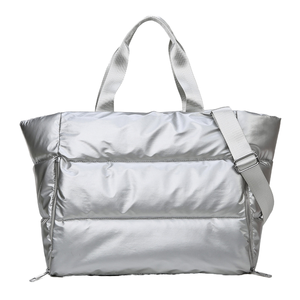 Sac bandoulière matelassé vintage grande capacité pour femme, motif bonbon, en nylon écologique et imperméable avec fermeture éclair - Product Image 3