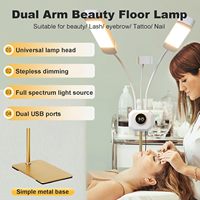 Tam Spektrumlu 3000K-6000K 48W Çift Başlı LED Lamba Gölgesiz Taşınabilir Tedavi Işığı Cilt Bakım Uzmanları için