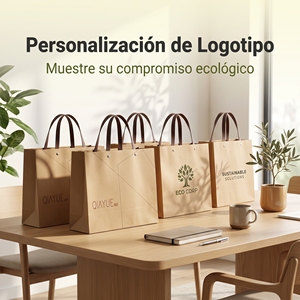 Bolsas de Papel Kraft con Asa Negra Satinada Plana, Impresión de Logotipo Personalizado, Embalaje Sostenible para Moda <span class=keywords><strong>y</strong></span> Panadería - Product Image 5