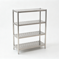 Étagère de rangement perforée en acier inoxydable 304/201, étagères robustes pour la cuisine commerciale et la salle à manger, organisation des aliments