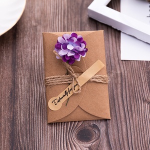 Gran oferta de papel Kraft <span class=keywords><strong>Vintage</strong></span> con flores secas, flores naturales preservadas personalizadas, tarjetas de felicitación para recuerdo de vacaciones, <span class=keywords><strong>cumpleaños</strong></span> - Product Image 3