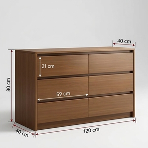 Commode à 8 tiroirs en bois massif brun pour chambre à coucher, meuble de rangement moderne pour salon, prix de gros usine - Product Image 4