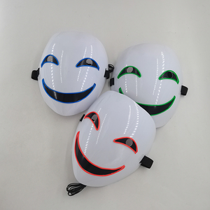 Masque d'anime japonais, masque souriant, masque <span class=keywords><strong>de</strong></span> <span class=keywords><strong>colère</strong></span>, masque facial, accessoires <span class=keywords><strong>de</strong></span> costumes pour adultes et enfants, masque LED lumineux pour Halloween - Product Image 2