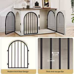 <span class=keywords><strong>100</strong></span> cm ahşap köpek sandık mobilya anti-çiğnemek ve anti-kaçış kemerli kapı kapalı kulübesi yan masa Pet kafesleri - Product Image 3