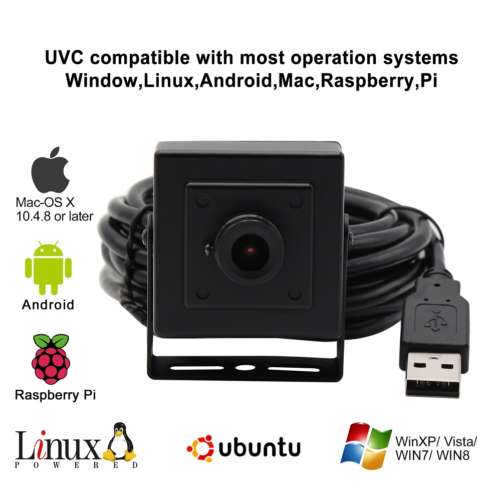 ELP 8mp USB 2.0カメラ高解像度ミニボックス3264X2448MJPEG3.6mmレンズ