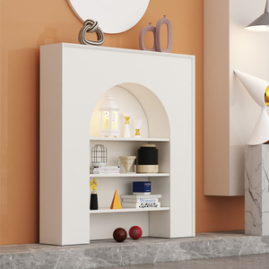 Nordic White Minimalist Modern Wood Fireplace Decoration <strong>French</strong> Background Wall Living Room Ins Homestay Display Cabinet <strong>Shelf</strong> - Product Image 4