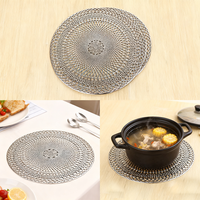 Napperons de table jetables de luxe, épais, imperméables, antidérapants, résistants à la chaleur, à motif floral métallique brillant, pour plantes, mariages et banquets