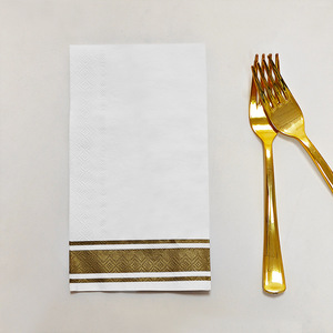 Hanlin Printed Paper Napkins 330mmx400mm Gold Foil Wedding Party Disposable Tableware - Product Image 4