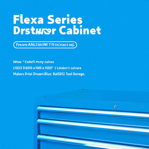 Fami Flexa Series <b>Drawer</b> Cabinet 7 <b>Drawers</b> L1023 D600 H1000 Blue Ral5012 <b>Tool</b> Storage - Product Image 3