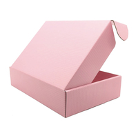 Boîte d'expédition en carton ondulé rose personnalisée certifiée FSC, emballage cadeau recyclable pour parfums et artisanat, idéale pour les fêtes et le shopping
