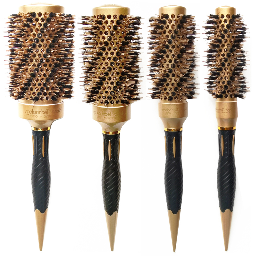 Amazon.com: Mejor cepillo redondo en seco con cerdas de jabalí naturales  para deslumbrar – Profesional Salon Estilismo brocha para polvo para un  cabello brillante Straight frizz-free Sano – La mejor regalo para