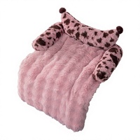 Lit pour animaux de compagnie en peluche à imprimé léopard chaud pour chats - Doux, confortable, antidérapant, durable, design amovible, endroit douillet pour l'hiver, intérieur/extérieur