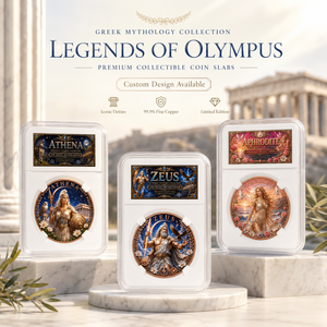 Pièce <span class=keywords><strong>de</strong></span> monnaie <span class=keywords><strong>de</strong></span> <span class=keywords><strong>mythologie</strong></span> <span class=keywords><strong>grecque</strong></span> en cuivre fin 999 <span class=keywords><strong>de</strong></span> 1 oz avec boîte en plastique, relief 3D, peinture UV, effet proof-like, objet <span class=keywords><strong>de</strong></span> collection - Product Image 1