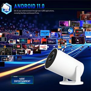 Projecteur intelligent Android mini pour cinéma maison HY300Pro+ à succès, 170 ANSI Lumens, Android 14, Allwinner H726, 720P - Product Image 5