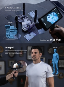 Shining einscan rigil <span class=keywords><strong>3D</strong></span> máy quét cầm tay có thể tháo rời Hệ thống quét tất cả trong một máy quét theo dõi động máy quét <span class=keywords><strong>3D</strong></span> - Product Image 2