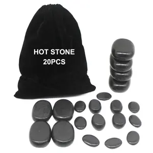 Nail Talk 20Pcsnatural Basalt Spa Voet Pedicure Therapie Kit Hot Stone Massage Set