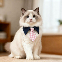 Aksesoris Anjing dan Kucing: Bib, dasi kupu-kupu, dan bandana motif kotak-kotak Korea bergaya grosir All Seasons
