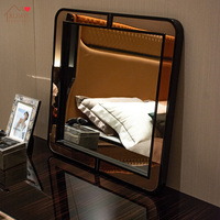 Table de maquillage moderne de luxe en bois massif avec plateau en marbre, grand bureau de toilette carré avec 3 tiroirs pour chambre à coucher