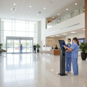 Kiosque d'<span class=keywords><strong>impression</strong></span> <span class=keywords><strong>photo</strong></span> en libre-service personnalisé 21,5/27'' avec terminal de paiement autonome et lecteur de codes-barres pour paiement de factures dans les centres commerciaux - Product Image 3