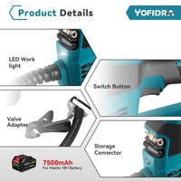 Pompe à air électrique haute pression Yofidra avec écran LED, sans fil, rechargeable, gonfleur de pneus de voiture, outil pneumatique