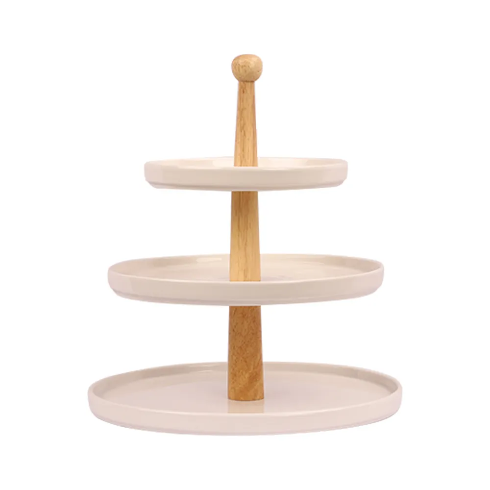 3 tier cylinder ceramic wooden plinth cup cake pop display stands set for wedding cakes events dessert table party decoration