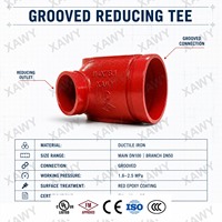 Raccords de tuyauterie rainurés en fonte ductile pour conduites d'incendie, approuvés FM UL pour systèmes de protection incendie, raccords de tuyauterie rainurés peints en rouge