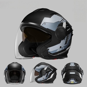 Casco <span class=keywords><strong>de</strong></span> Motocicleta Vintage 3/4 Diseño Abierto con Diseño Simple Protección UV Carcasa <span class=keywords><strong>de</strong></span> ABS Aprobado por DOT para Todas las Estaciones - Product Image 1