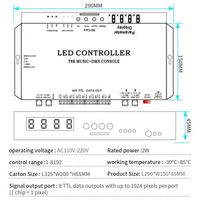T8K Music + Console DMX Contrôleur LED SPI adressable programmable WS2811 WS2812B WS2811 SK6812 Bande LED RGBW