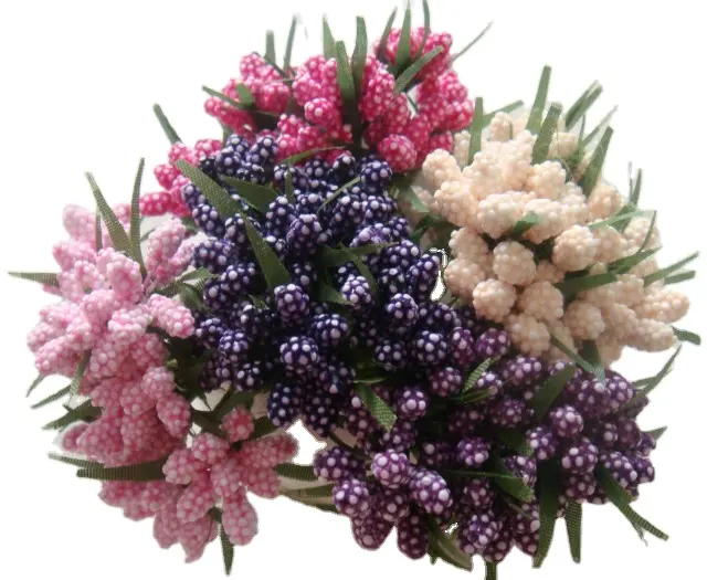 結婚式の好意のための造花おしべキャンディーボックスの装飾ビーズ花Diy