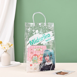 Sac à main en PVC imprimé avec logo personnalisé, sac de shopping, sac en gelée haute transparence pour l'emballage de petits cadeaux, pour utilisation en supermarché - Product Image 2