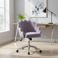 Chaise de bureau moderne en velours pour la maison, confortable, réglable en hauteur, pivotante, mobile, chaise de bibliothèque, chaise de bureau à domicile