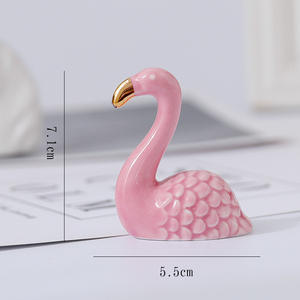 Nordico creativo eco-friendly smaltato Mini Desktop oro piccolo animale fiore galvanico in ceramica in ornamenti - Product Image 3