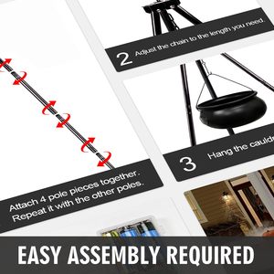 Lớn ngoài trời Halloween trang trí phù thủy Vạc trên chân máy với bộ xương và Vạc khuếch tán kỳ nghỉ Nguồn cung cấp - Product Image 4