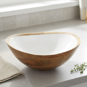 Enamel <b>Mango</b> <b>Wood</b> Large <b>Bowl</b> - Product Image 2
