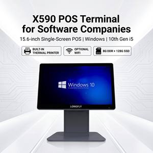 Terminal Punto de Venta <span class=keywords><strong>Longfly</strong></span> Square Register con Conectividad Bluetooth, USB y Wi-Fi, Sistema POS Windows I5 10.ª Generación - Product Image 2