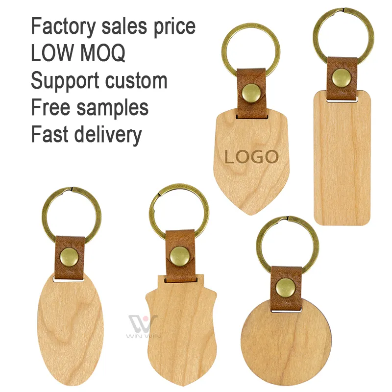 Bằng gỗ Keychain walnutwood sang trọng Keychain gỗ trống vòng chìa khóa kim loại móc khóa da Tạ Ơn Quà Tặng thiết lập cho cha món quà