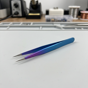 Stainless Steel Point Tweezer, Sky Blue & Pink Odontomed - Product Image 2