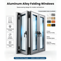 Fenêtre pliante horizontale en aluminium de qualité américaine, résistante aux ouragans, pour usage commercial