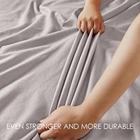 Ensemble de draps de lit Queen Size 100% lin français |   Respirant, Rafraîchissant, Durable, Motif Uni, Pochette Profonde de 16 Pouces, 4 Pièces