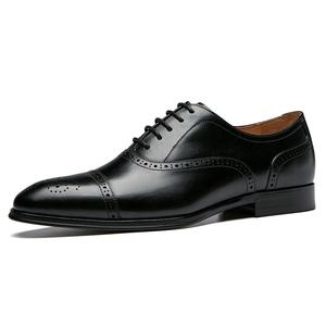 أحذية كلاسيكية أنيقة للأعمال مصنوعة يدويًا للرجال أحذية زفاف من جلد البقر الحقيقي أحذية رجالية ماركة أحذية للرجال - Product Image 1