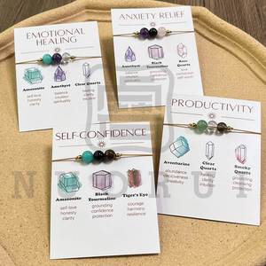 Bracelet en pierre naturelle avec perles de verre colorées, bijoux astrologiques, option d'expédition prioritaire professionnelle, prise en charge des lots mixtes - Product Image 1