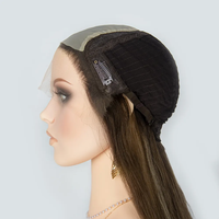 Perruque Lace Front avec sangle réglable et clips, cheveux humains