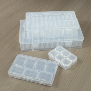 Transparent PP Plastic Jewelry <b>Box</b> Set Rectangle Multi Compartment <b>Storage</b> Organizer For <b>Small</b> Items Desktop Display Dustproof - Product Image 1