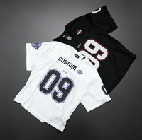 Maillot de football personnalisé pour homme, noir, manches courtes, avec motif, col rond, coupe classique, respirant, style sportif