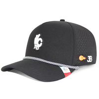 Gorra de Béisbol de 5 Paneles con Logotipo de PVC en Relieve Personalizado de Fábrica HS51, Impermeable, con Soporte para Tees y Marcador de Pelota Magnético, para Deportes al Aire Libre
