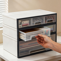 Boîte de rangement transparente à tiroirs superposés en plastique pour bureau, organisateur multifonctionnel pour la maison et le bureau, pour articles divers et fournitures de bureau