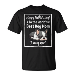 Joyeuse fête des mères, meilleure maman de chien, je t'aimerai jusqu'à la fin des temps, t-shirt Frenchie - Product Image 2