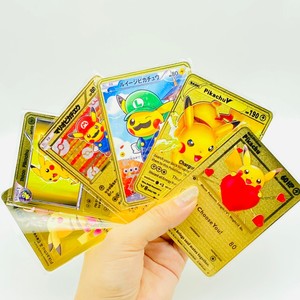 Cartes Pikachu plaquées or, forme de dessin animé, impression offset mignonne, jouets promotionnels - Product Image 4